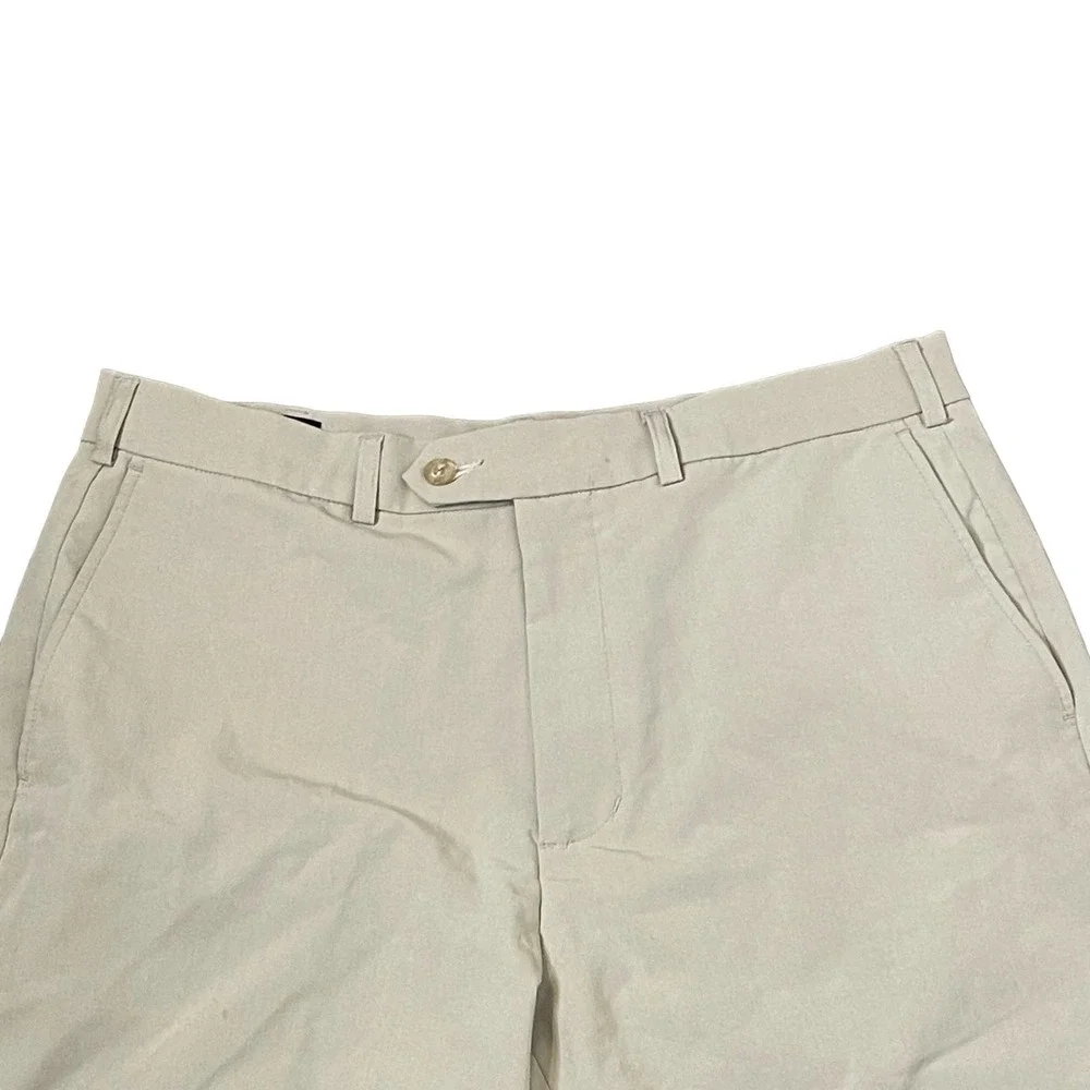 Monterey Club Golf Short Men Size 32 Chino Classic Fairway Beige Hi-Rise Stretch